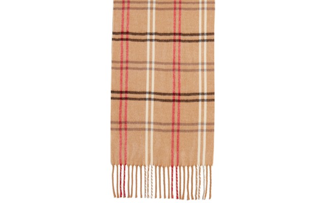  Mid Weight Cozy Plaid Muffler Scarf, Camel
