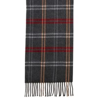 Steve Madden Mid Weight Cozy Plaid Muffler Scarf, Charcoal