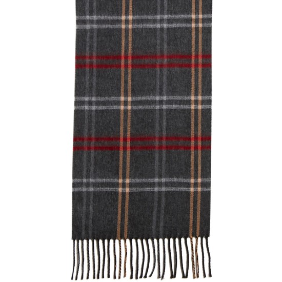 Mid Weight Cozy Plaid Muffler Scarf, Charcoal