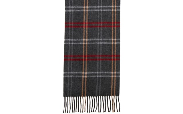  Mid Weight Cozy Plaid Muffler Scarf, Charcoal