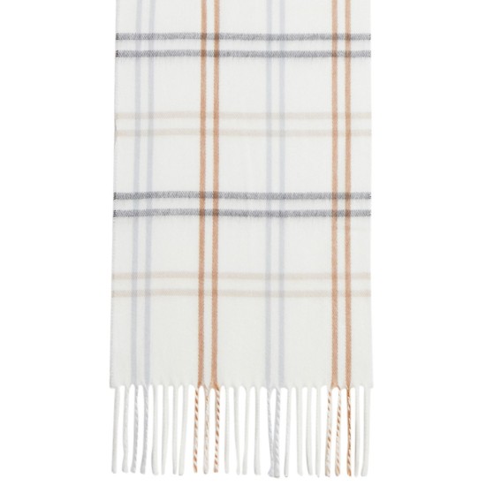  Mid Weight Cozy Plaid Muffler Scarf, Natural