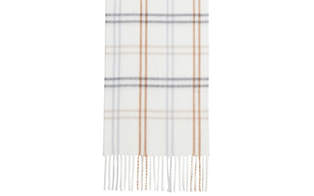  Mid Weight Cozy Plaid Muffler Scarf, Natural