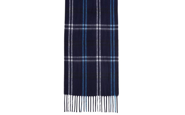  Mid Weight Cozy Plaid Muffler Scarf, Navy