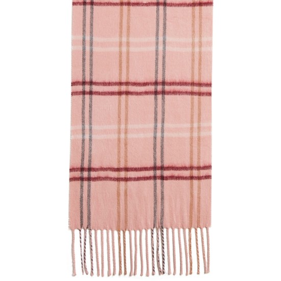  Mid Weight Cozy Plaid Muffler Scarf, Pink