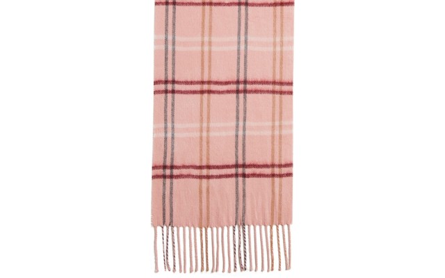  Mid Weight Cozy Plaid Muffler Scarf, Pink