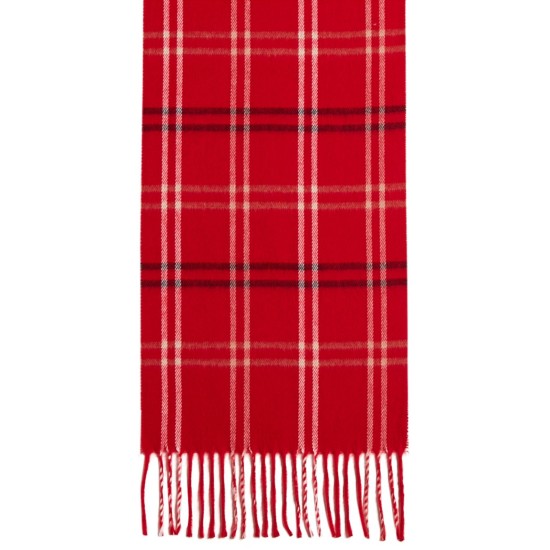  Mid Weight Cozy Plaid Muffler Scarf, Red