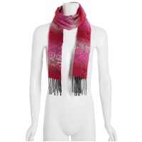 Steve Madden Mid Weight Ombre Paisley Muffler Scarf, Dark Pink