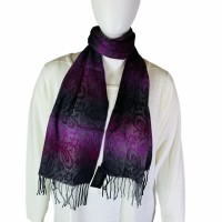 Steve Madden Mid Weight Ombre Paisley Muffler Scarf, Purple