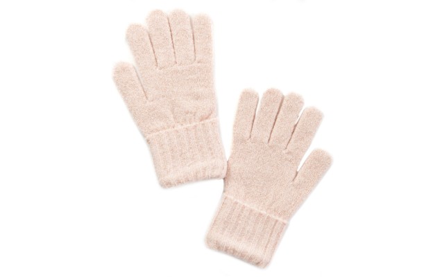 Style & Co Rib Solid Gloves With Lurex, Pink