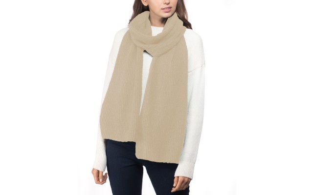 Style & Co Rib Solid Scarf With Lurex, Dark Beige