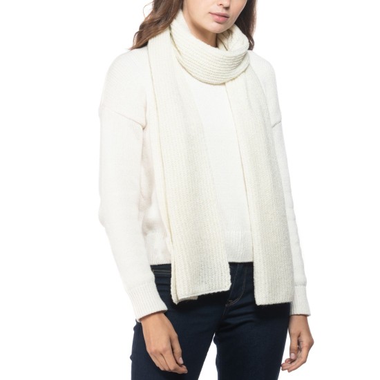 Style & Co Rib Solid Scarf With Lurex, White