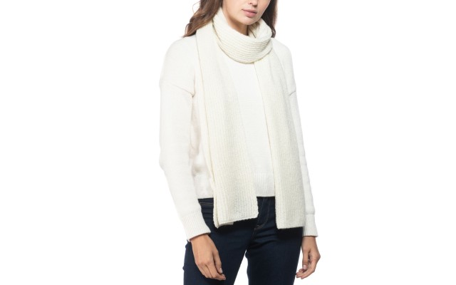 Style & Co Rib Solid Scarf With Lurex, White
