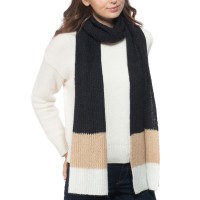 Style & Co Rib Striped Muffler Scarf, Black