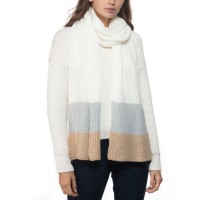 Style & Co Rib Striped Muffler Scarf, White