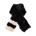  Pieced Rabbit Fur Scarf, Black