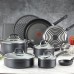 14-Piece Hard Titanium Forged Aluminum Non-Stick Cookware Set