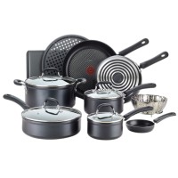T-fal 14-Piece Hard Titanium Forged Aluminum Non-Stick Cookware Set