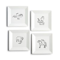 The Cellar Animal Appetizer Plates, Set of 4