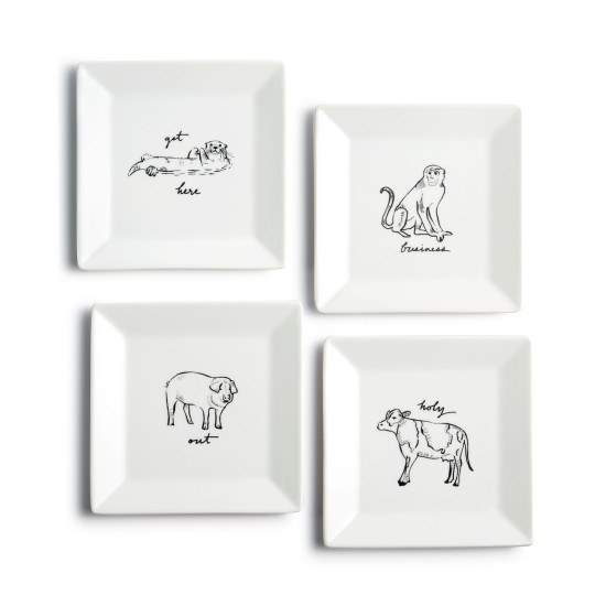  Animal Appetizer Plates, Set of 4