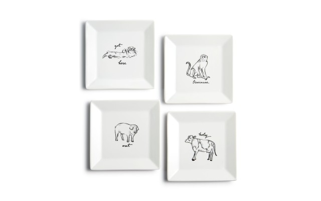  Animal Appetizer Plates, Set of 4