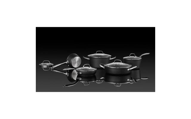  Forged Aluminum Diamond Tempered glass Cookware 10-Pc. Set