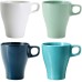  4 inch New Stone Mug Sets, White, Set Of 12