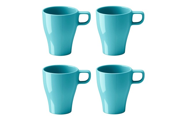  4 inch New Stone Mug Sets, Turquoise, Set Of 12