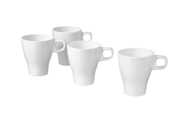  4 inch New Stone Mug Sets, White, Set of 24