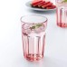  6 inch New Glassware Tumbler Sets, Pink, Set Of 12