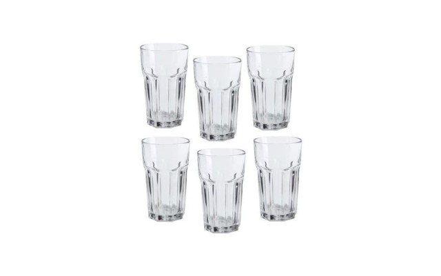  6 inch New Glassware Tumbler Sets, Clear Glass, Set Of 12
