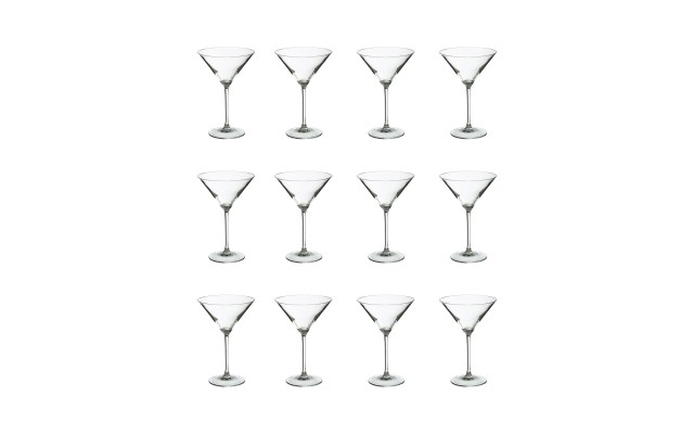  Crystal Martini Glass Sets, 8 oz, Clear Glass, Set of 12