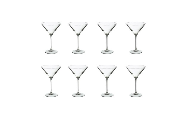  Crystal Martini Glass Sets, 8 oz, Clear Glass, Set of 8