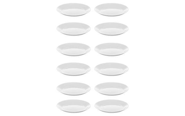  White 7 ½ inches Tempered Glass Side Plate Set, Set of 12