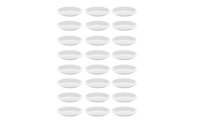  White 7 ½ inches Tempered Glass Side Plate Set, Set of 24