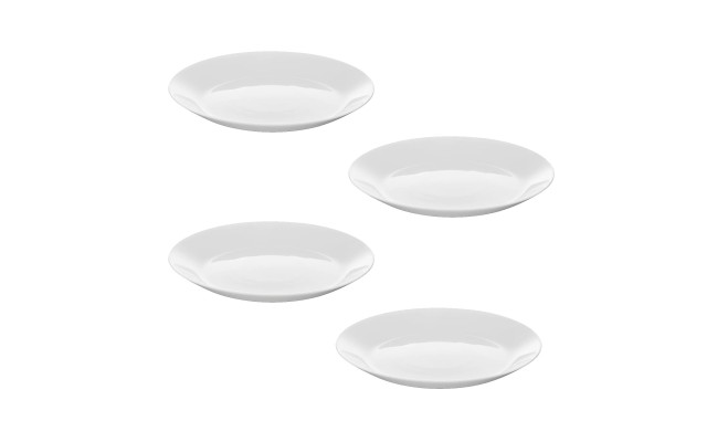  White 7 ½ inches Tempered Glass Side Plate Set, Set of 4