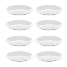 The Season Essentials White 7 ½ inches Tempered Glass Side Plate Set