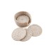  Set of 6 Whitewash Rattan Coasters in Holder