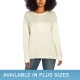  Soft Hand Feel Ladies' Speckled Detail Pullover, Ivory, 2X
