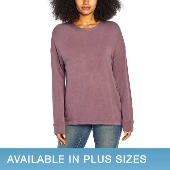  Soft Hand Feel Ladies' Speckled Detail Pullover, Purple, Large