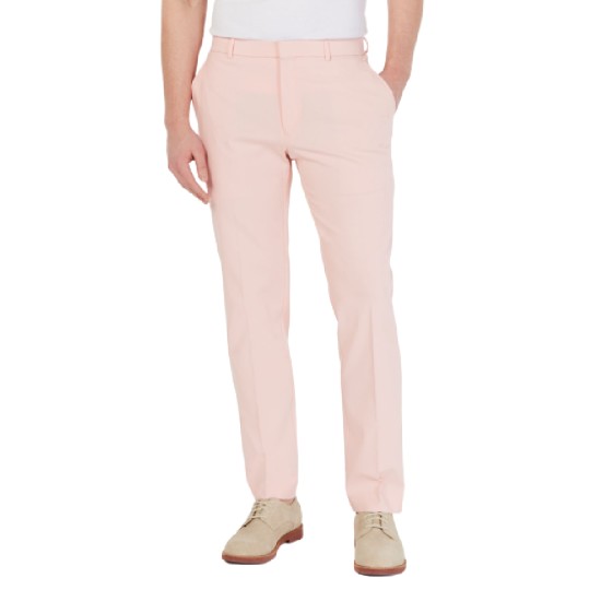  Men’s Modern-Fit Solid Performance Pants 38W/ 30L,Pink