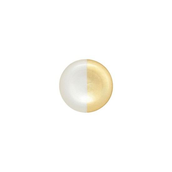  Two-Tone Glass White & Gold Dinner Plate