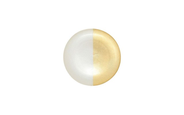  Two-Tone Glass White & Gold Dinner Plate