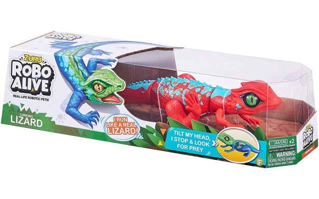  Robo Alive Lurking Lizard Battery-Powered Robotic Toy, Red,Blue