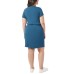  Ladies' Soft Lux Knee Length Dress, Teal, Large
