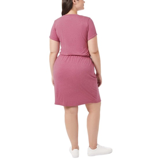  Ladies' Soft Lux Knee Length Dress, Pink, Large