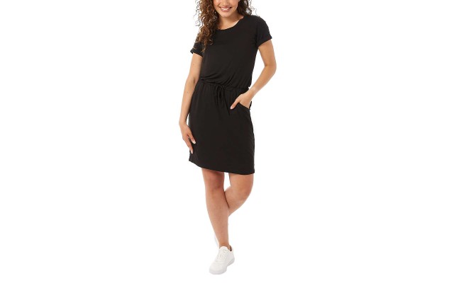  Ladies' Soft Lux Knee Length Dress, Black, Small