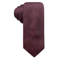 Alfani Men’s Plaid Slim Silk Tie (Red)