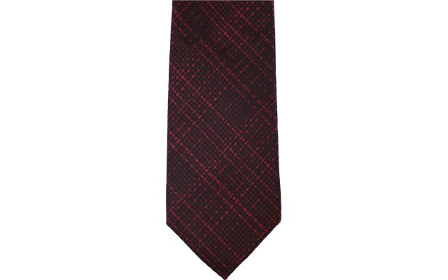  Men’s Tonal Plaid Slim Silk Tie (Red)