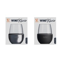 Asobu 2-Pack Wine Kuzie, Black/Silver STL242BS