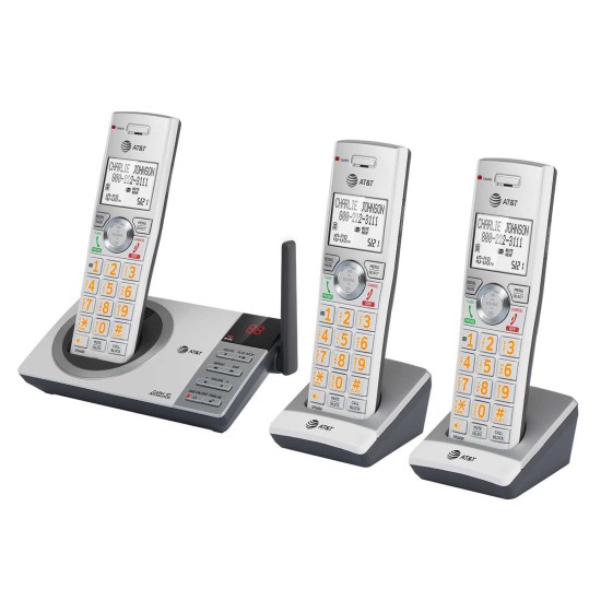  3-Handset Cordless Phone, Smart Call Blocker, Digital Answering System, CL82357